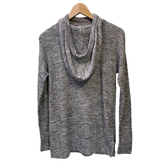 GAP SMALL 100% Cotton Hooded Drawstring Gray Stonewash Lightweight Sweater - Picture 2 of 5